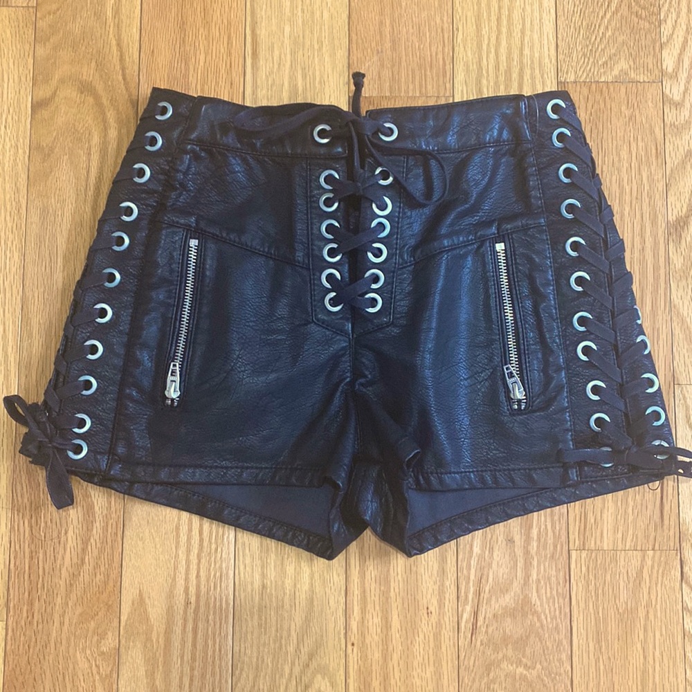 NWT Blank NYC Vintage Biker Leather Shorts Sz 26